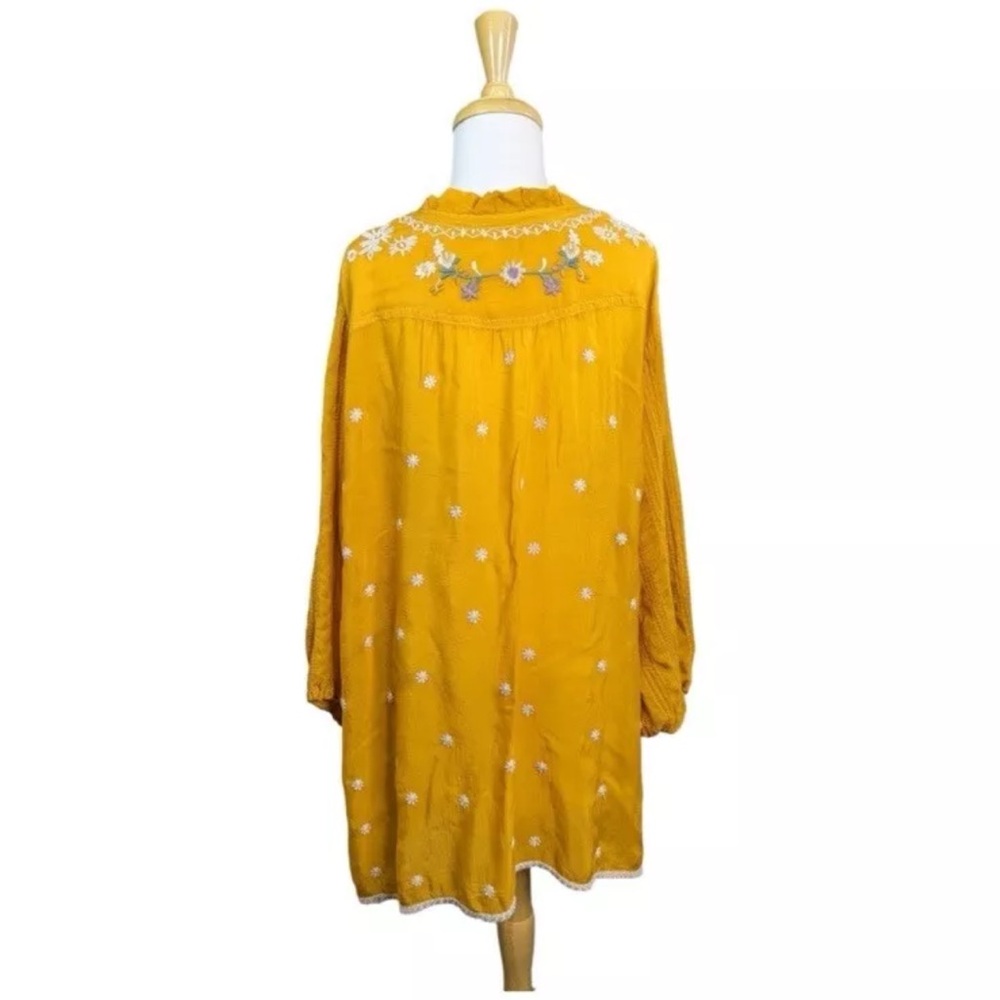 RARE Johnny Was Tove Tove Yellow Floral Embroidered Button Down BlouseSz S XC - Picture 9 of 13